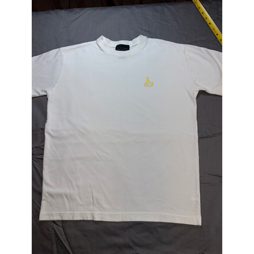 Limited L 63 Embroidered Logo‎ White T-Shirt XS Cotton Minimalist Tee Korea